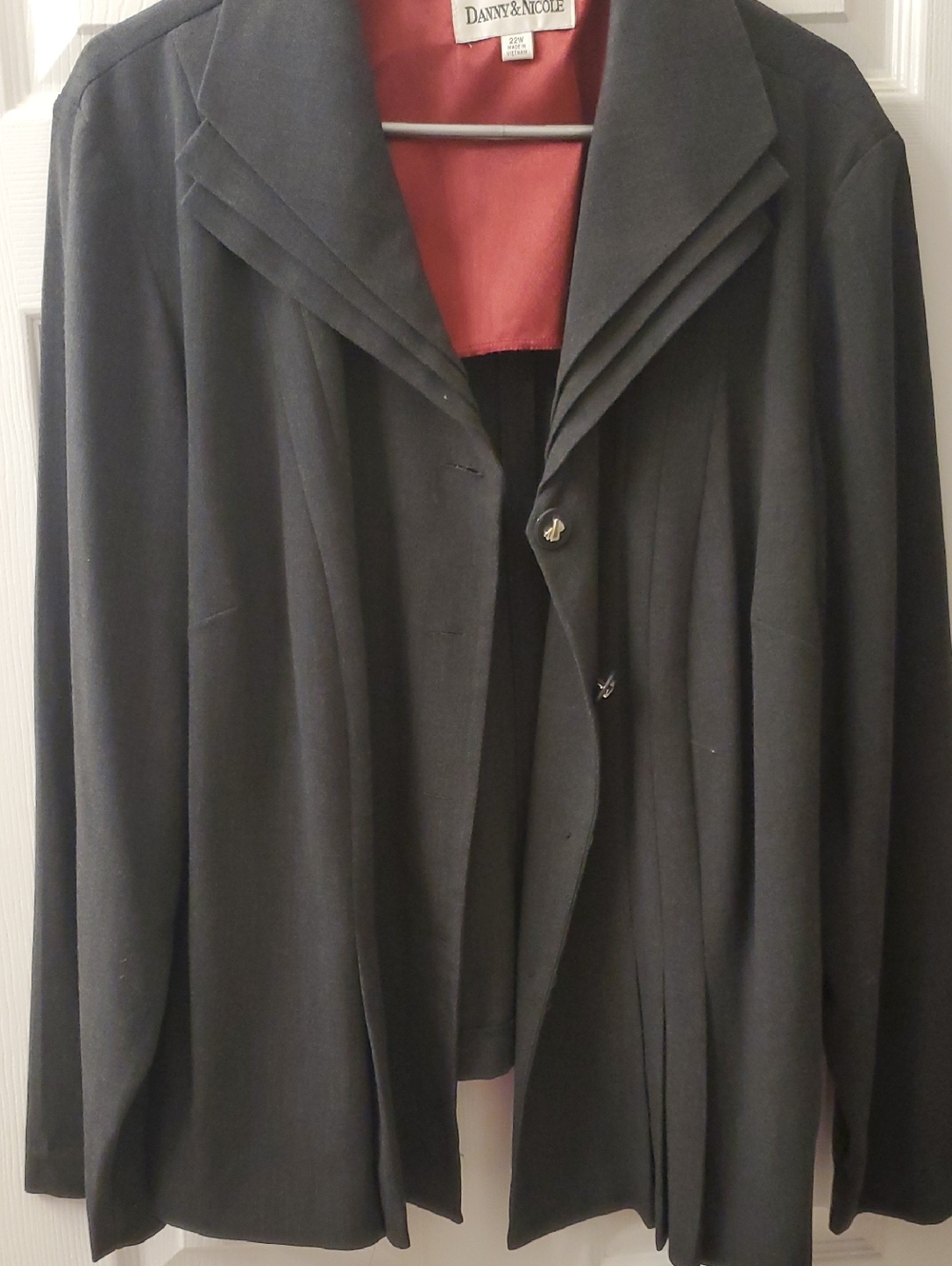 Danny & Nicole Black Blazer with Red Contrast Lining